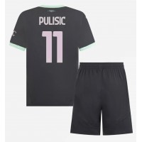 AC Milan Christian Pulisic #11 Fotballklær Tredjedraktsett Barn 2024-25 Kortermet (+ korte bukser)